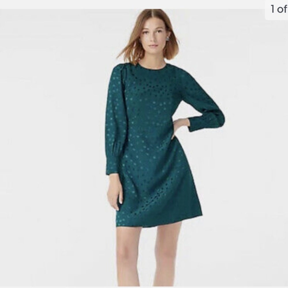 J. Crew Teal Long Sleeve Dress